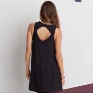 AERIE | Black Sleeveless Sheath Midi Swing Dress with Back Key Hole